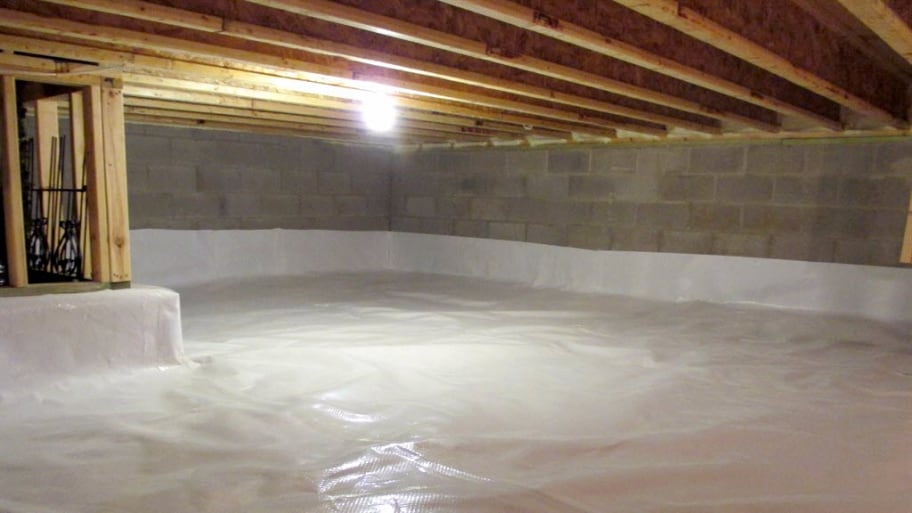 A crawl space vapor barrier will help prevent mold growth in a wet crawl space
